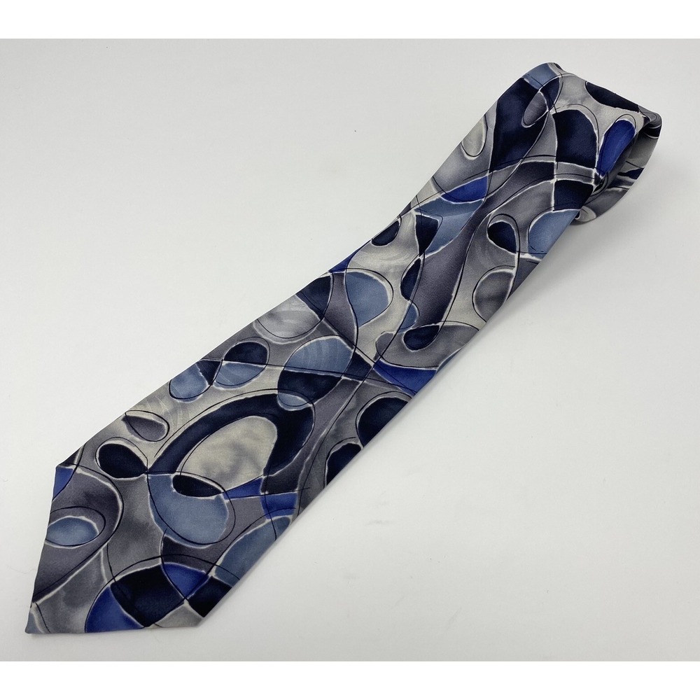 J. Garcia Courtyard Performance Collection Fifty-Four Mens Blue Necktie Silk Tie